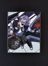 Load image into Gallery viewer, Gojo Satoru pictured with a car wearing streetwear normal clothing. Gojo is looking upwards. The point of view is from a downward angle to see Gojo looking back up. His hand is resting on the car door and the hood of the car with a drink in hand. Satoru Gojo ( 五条 悟 ごじょうさとる Gojō Satoru) is one of the main protagonists of the Jujutsu Kaisen series. Satoru is the pride of the Gojo Clan, the first person to inherit both the Limitless and the Six Eyes in four hundred years. 
